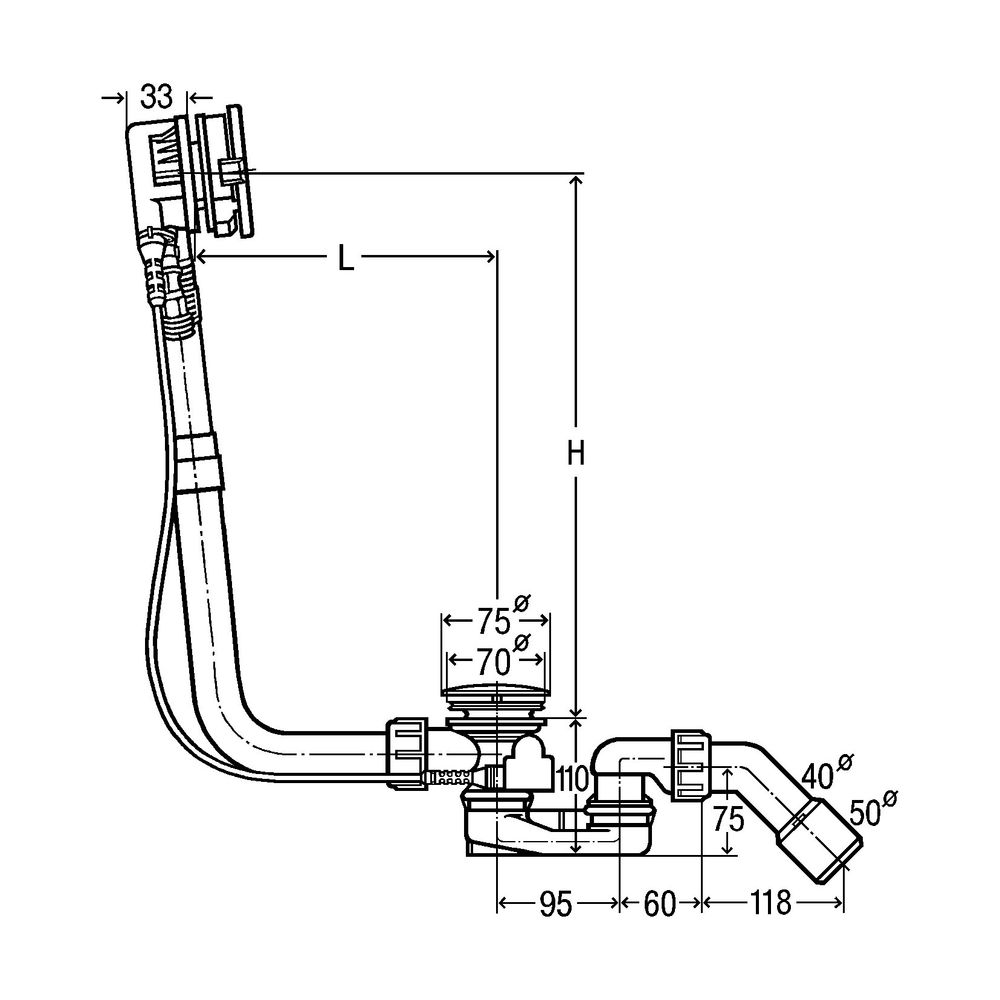 Viega Ab-und Überlauf Multiplex Trio 6161.60 in 725mmxDN40/50 verchromt... VIEGA-727741 4015211727741 (Abb. 3)