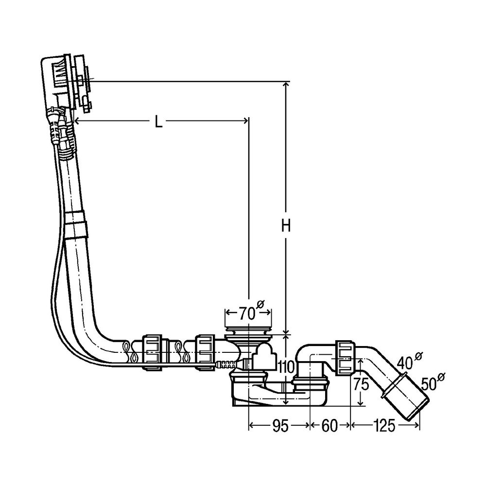 Viega Ab-und Überlauf Multiplex Trio 6161.72 in 1070mmxDN40/50 verchromt... VIEGA-727987 4015211727987 (Abb. 3)