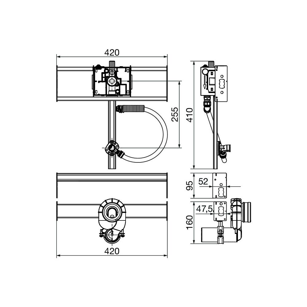 Viega Prevista Dry Plus Urinal Modul 8561, 1120-1300mm... VIEGA-824105 4015211824105 (Abb. 3)