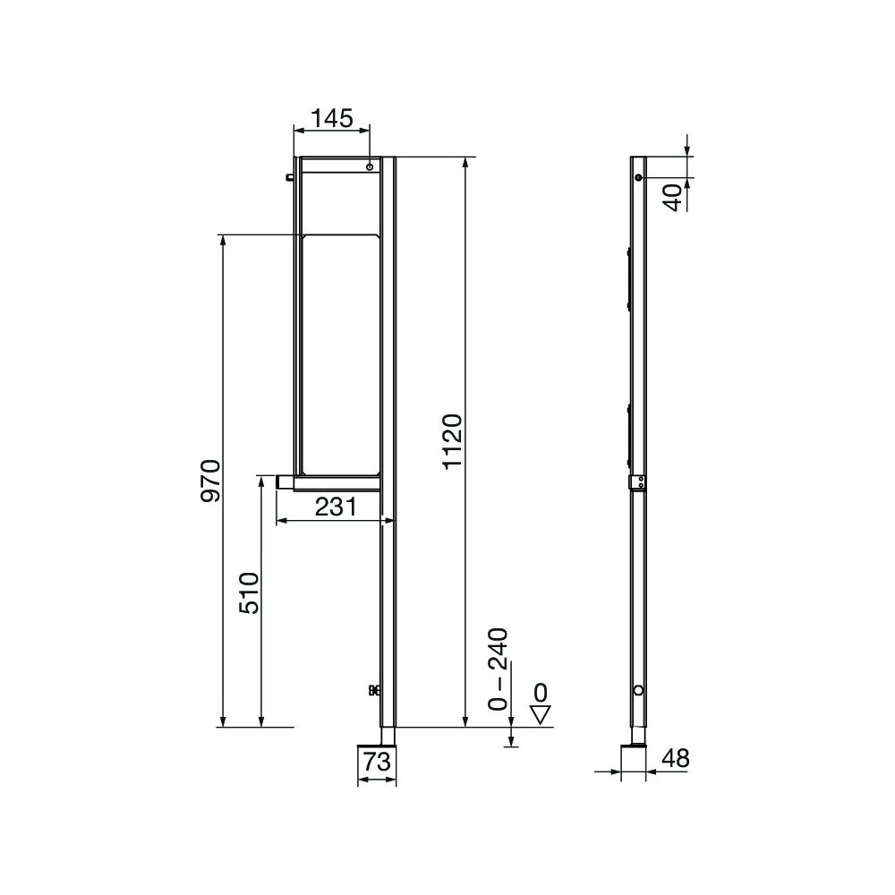 Viega Prevista Dry Befestigungselement Objektvariante 8570.71, Bein links, 1120mm... VIEGA-824112 4015211824112 (Abb. 3)
