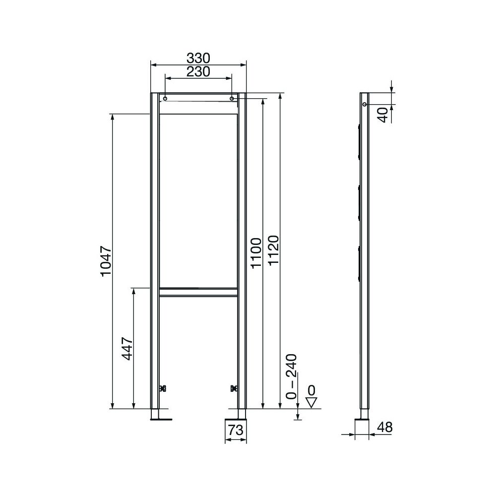 Viega Prevista Dry Befestigungselement Objektvariante 8570.72, 2 Beine, 1120mm... VIEGA-824136 4015211824136 (Abb. 3)