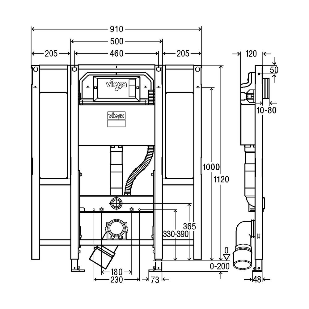 Viega WC-Element Prevista Dry 8874.9 für Stützgriffe 1120 mm... VIEGA-793074 4015211793074 (Abb. 3)