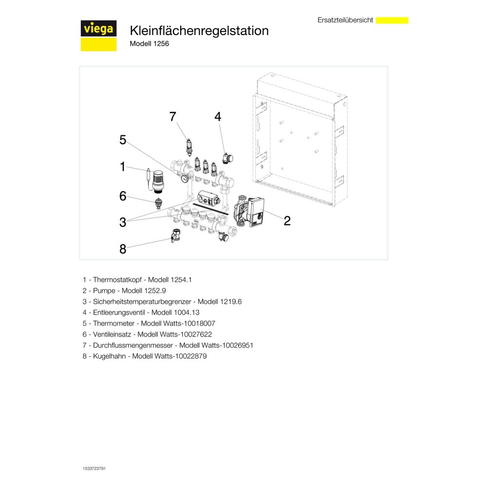 Viega Kleinflächenregelstation 1256 für Fonterra-​Flächentemperierung, Eurokonus, 430x480... VIEGA-684112 4015211684112 (Abb. 5)