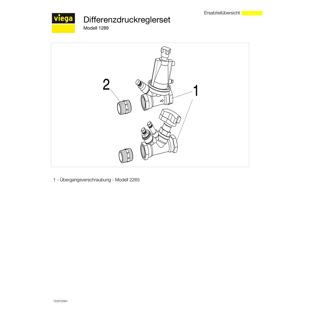 Viega Fonterra Differenzdruckreglerset 1289, Messing... VIEGA-719562 4015211719562 (Abb. 3)
