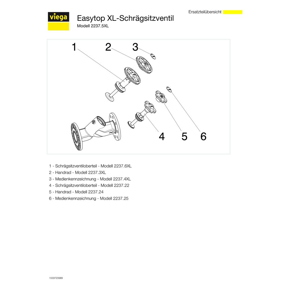 Viega Easytop XL Schrägsitzventil 2237.5XL, DN 80, 3/8", 8 Bohrungen, Siliziumbronze... VIEGA-757076 4015211757076 (Abb. 4)