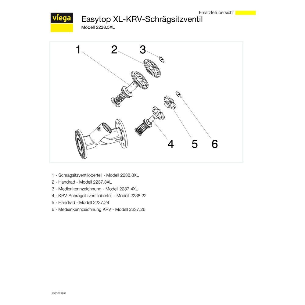 Viega Easytop XL KRV-Schrägsitzventil 2238.5XL, kombiniertes Freistromventil mit RV, DN 8... VIEGA-757403 4015211757403 (Abb. 4)