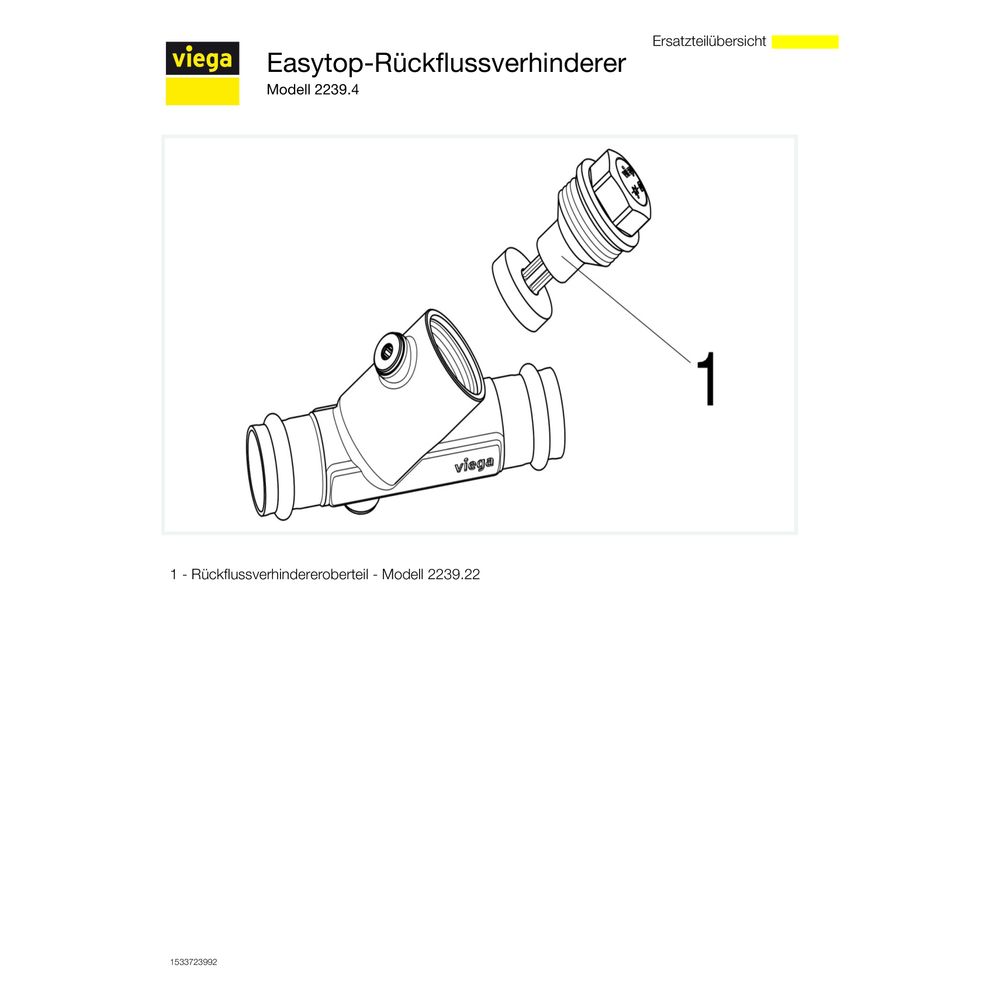 Viega Easytop XL Rückflussverhinderer mit SC-Contur 2239.4, DN 15, d. 18mm, Rotguss... VIEGA-757533 4015211757533 (Abb. 4)