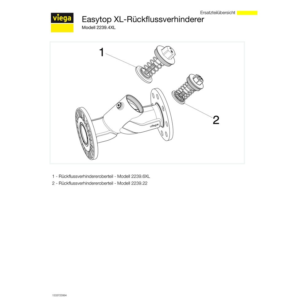 Viega Easytop XL Rückflussverhinderer 2239.4XL, DN 65, G 3/8", 8 Bohrungen, Siliziumbronz... VIEGA-757724 4015211757724 (Abb. 4)
