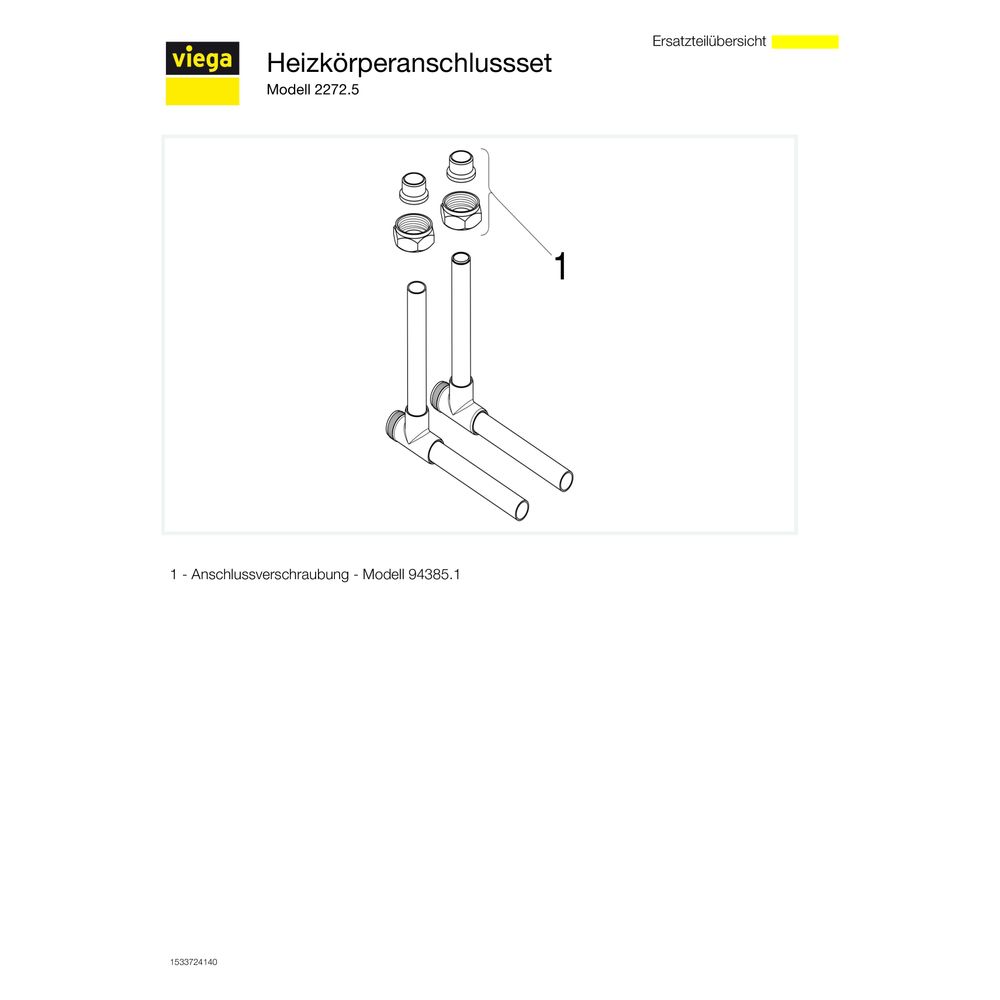 Viega Heizkörperanschlussset 2272.5, absperrbar, winklig, d. 15mm, G 3/4", Länge 120/120m... VIEGA-360399 4015211360399 (Abb. 4)