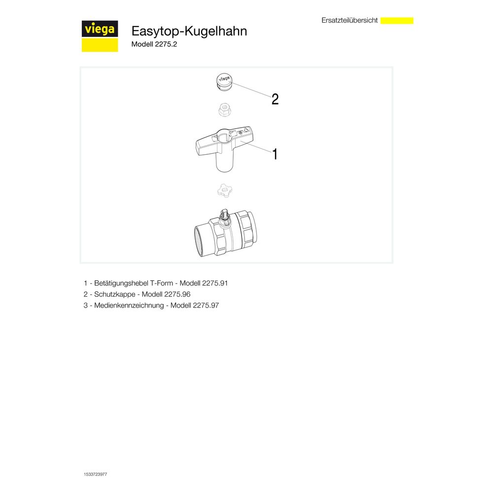 Viega Easytop XL Kugelhahn 2275.2, Rp 1", Siliziumbronze... VIEGA-746841 4015211746841 (Abb. 4)