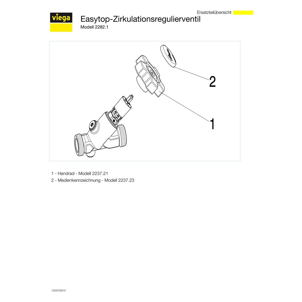 Viega Zirkulationsregulierventil Easytop 2282.1 in G1 Rotguss... VIEGA-677138 4015211677138 (Abb. 4)