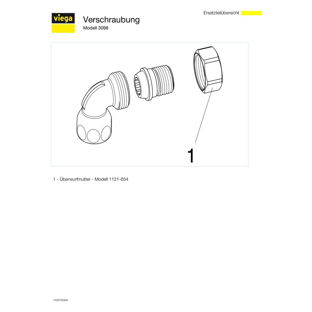 Viega Winkelverschraubung 90 Grad 3098 konischdichtend, R 3/8" x Rp 3/8", Rotguss... VIEGA-148041 4015211148041 (Abb. 3)