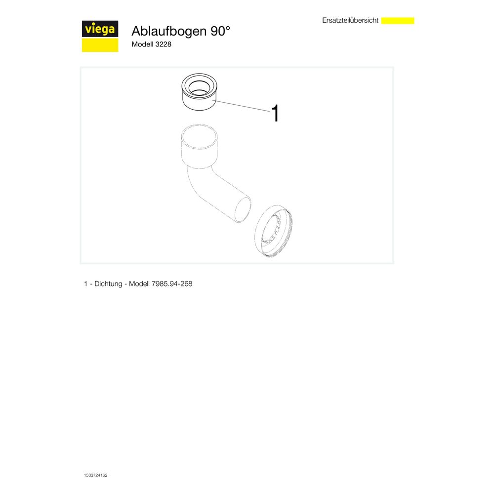 Viega Anschlussbogen 3228, DN 50 x DN 50, Kunststoff, Weiß... VIEGA-108212 4015211108212 (Abb. 4)