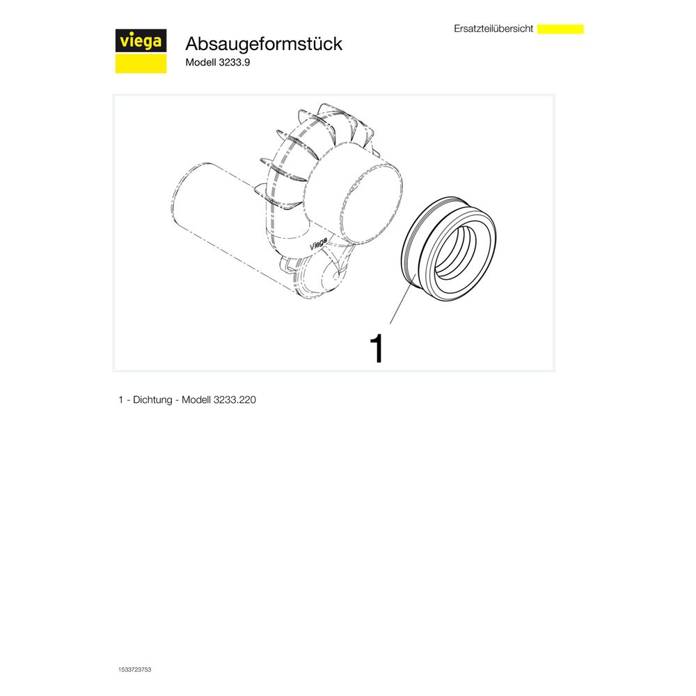 Viega Absaugeformstück 3233.9 für Urinal-​Becken, Ablauf waagerecht, Spülmenge 1-4l, d. 5... VIEGA-492465 4015211492465 (Abb. 5)