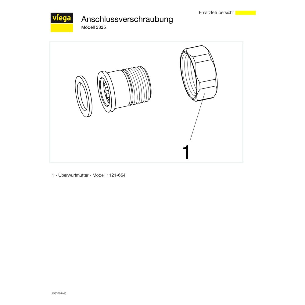 Viega Anschlussverschraubung 3335 flachdichtend, R 3/4" x G 1", Rotguss... VIEGA-320249 4015211320249 (Abb. 4)