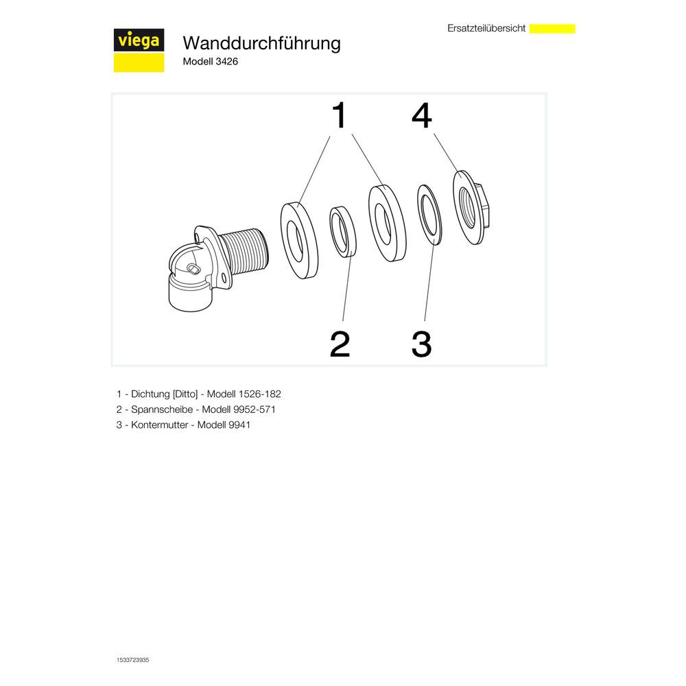 Viega Wanddurchführung winklig 3426, Rp 1/2" x 30mm x Rp 1/2" x G 3/4", Rotguss... VIEGA-333911 4015211333911 (Abb. 3)