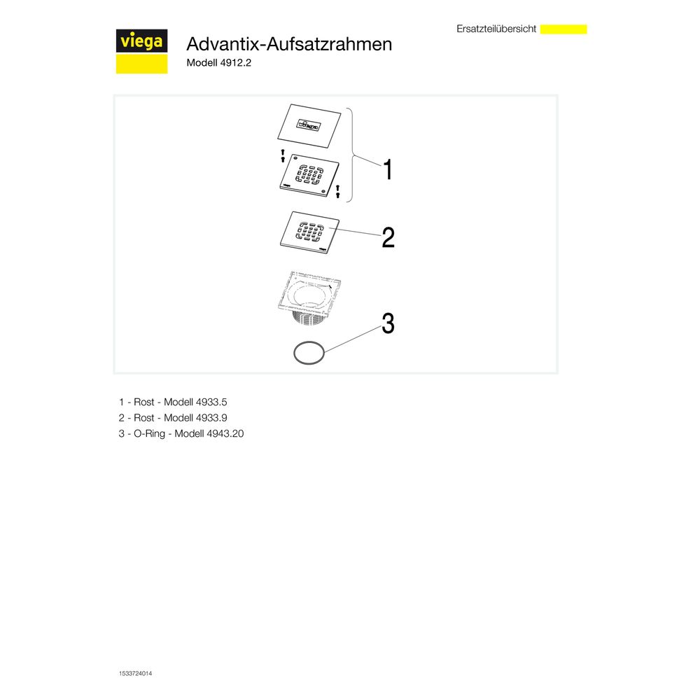 Viega Aufsatzrahmen 4912.2, 150x150mm, Kunststoff, Grau... VIEGA-534493 4015211534493 (Abb. 3)
