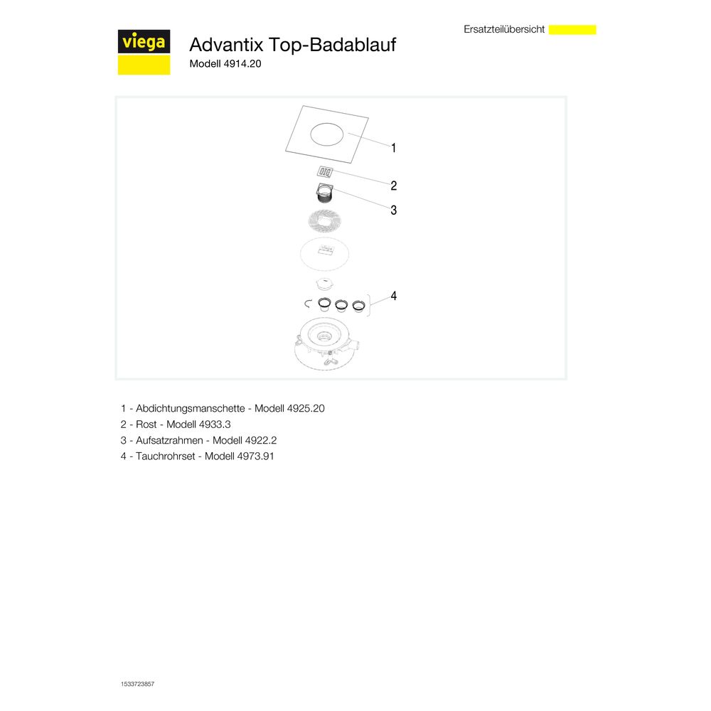 Viega Advantix Top Badablauf 4914.20, DN 50, Kunststoff, Grau... VIEGA-669249 4015211669249 (Abb. 5)