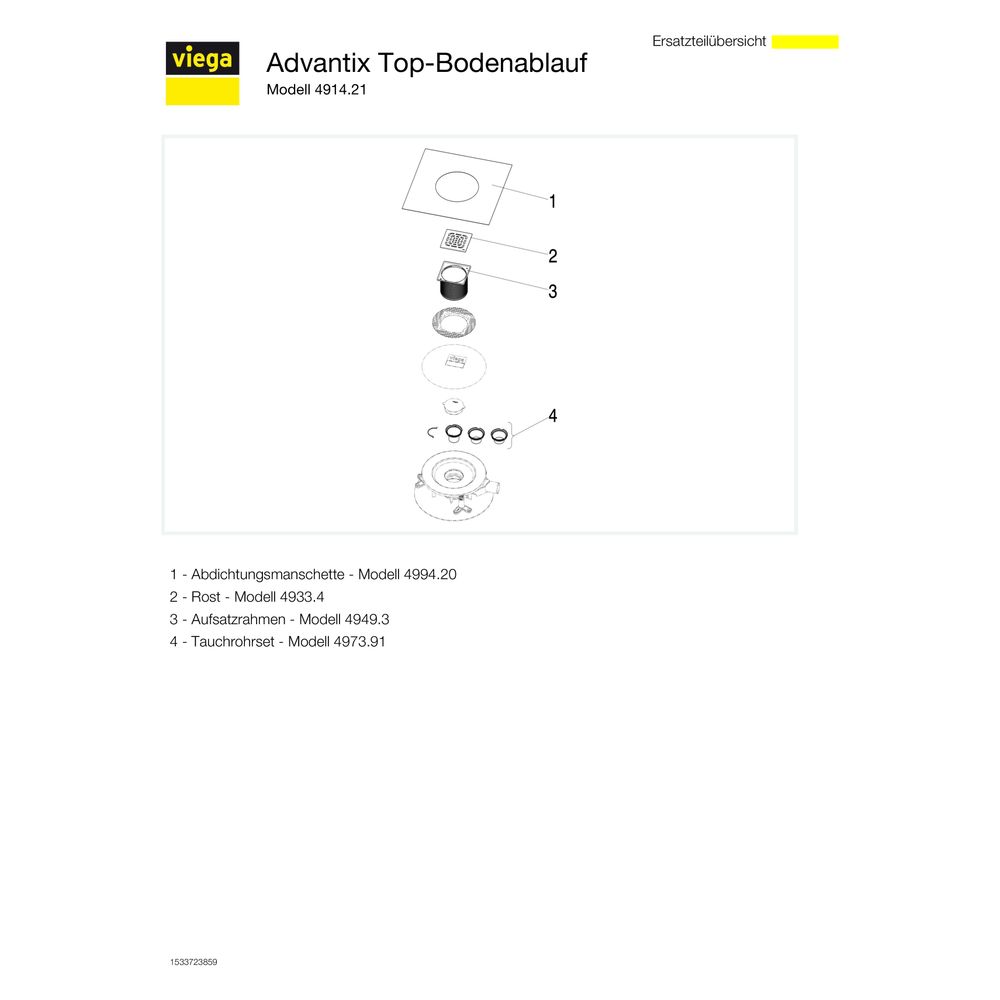 Viega Advantix Bodenablauf Top 4914.21, DN 50, Kunststoff, Grau... VIEGA-669263 4015211669263 (Abb. 4)