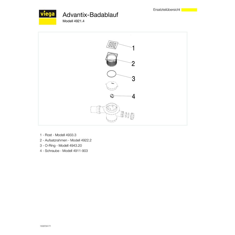Viega Advantix Badablauf 4921.4, DN 40x50, Kunststoff, Grau... VIEGA-556907 4015211556907 (Abb. 5)