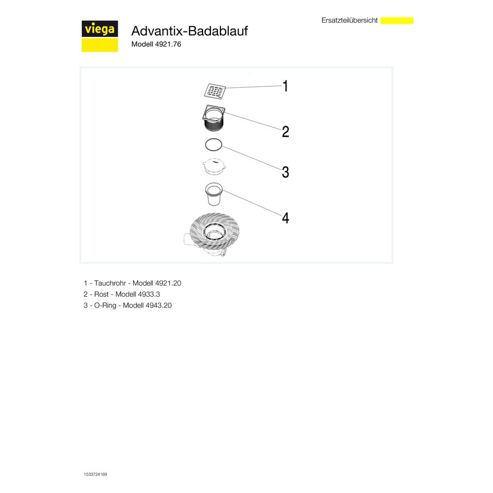 Viega Advantix Badablauf 4921.76, DN 50, Kunststoff, Grau... VIEGA-556938 4015211556938 (Abb. 4)