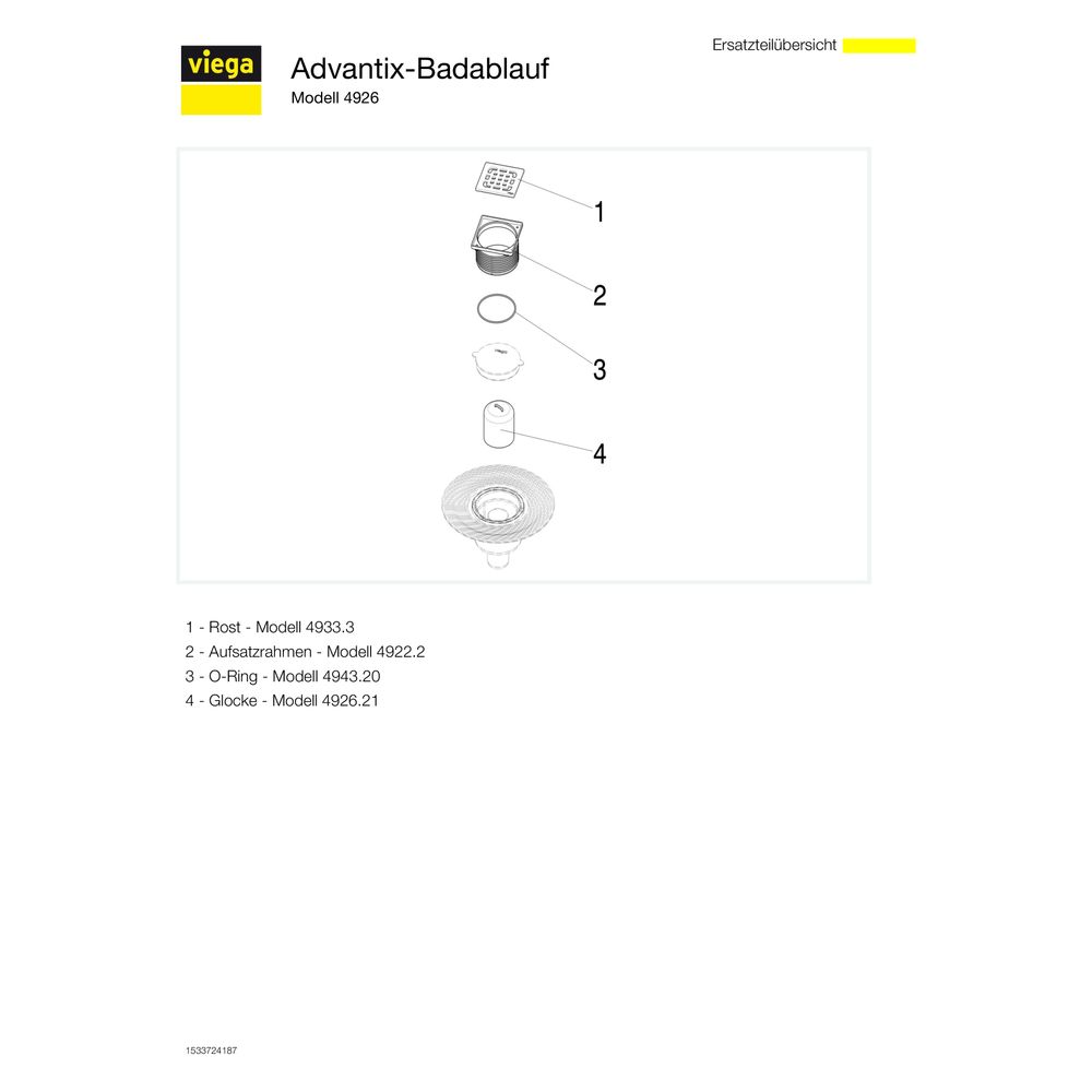 Viega Advantix Badablauf 4926, DN 50, Kunststoff, Grau... VIEGA-556914 4015211556914 (Abb. 5)