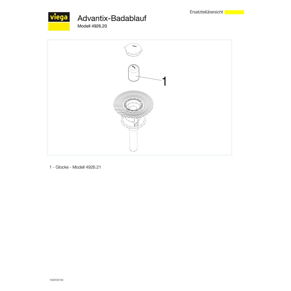 Viega Advantix Badablauf 4926.20, DN 50, Kunststoff, Grau... VIEGA-491642 4015211491642 (Abb. 5)