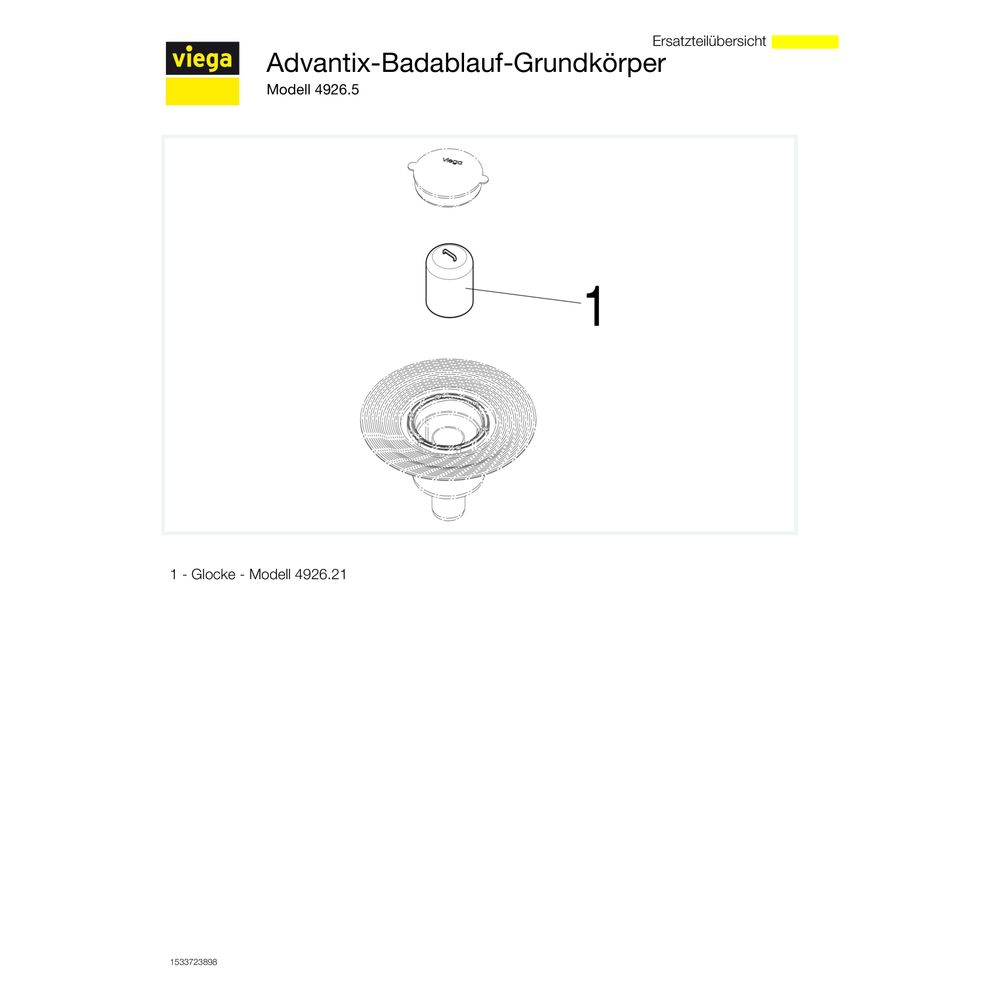 Viega Advantix Badablauf 4926.5, d. 50mm, Kunststoff, Grau... VIEGA-470937 4015211470937 (Abb. 5)