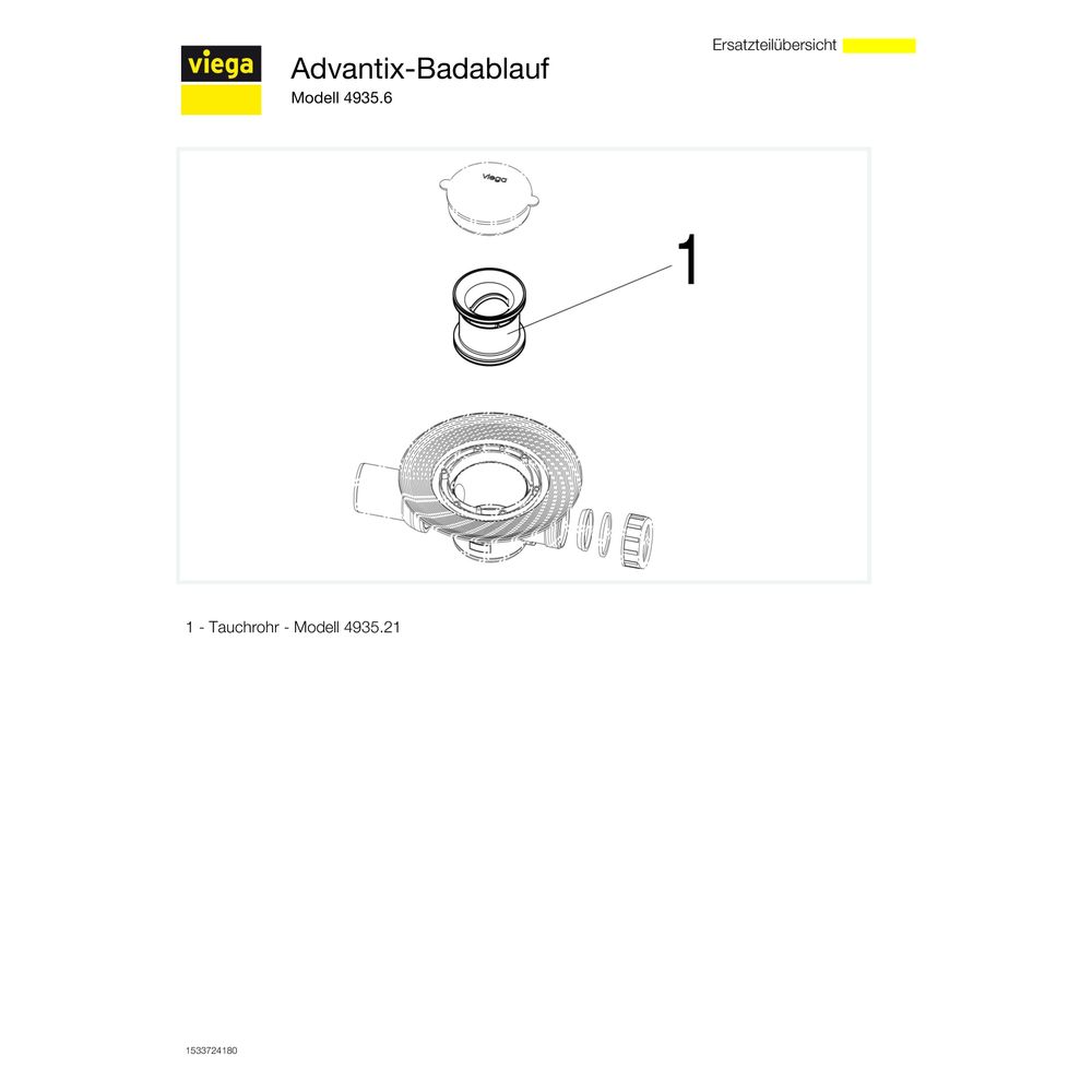 Viega Advantix Badablauf 4935.6, d. 50mm, Kunststoff, Grau... VIEGA-485412 4015211485412 (Abb. 5)