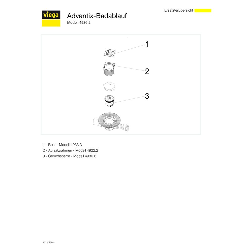 Viega Advantix Badablauf 4936.2, Kunststoff mit Kunststoff-Rahmen... VIEGA-583217 4015211583217 (Abb. 5)
