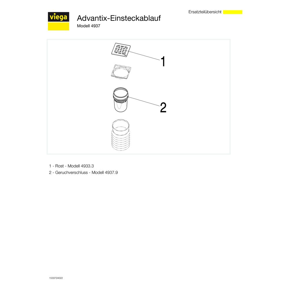 Viega Advantix Einsteckablauf 4937, DN 100, Kunststoff, Grau... VIEGA-663780 4015211663780 (Abb. 5)