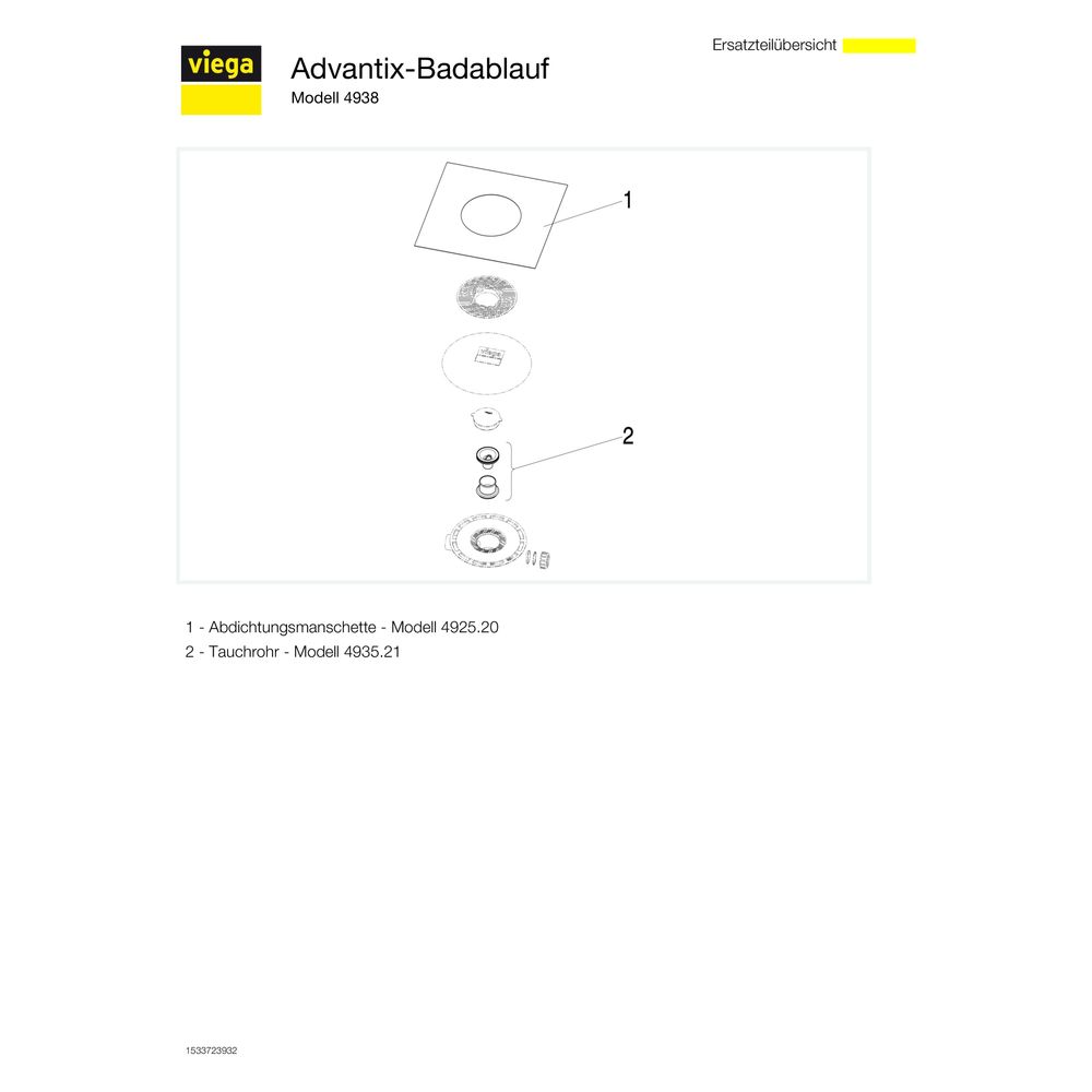 Viega Advantix Badablauf 4938, Kunststoff, Grau... VIEGA-565695 4015211565695 (Abb. 5)