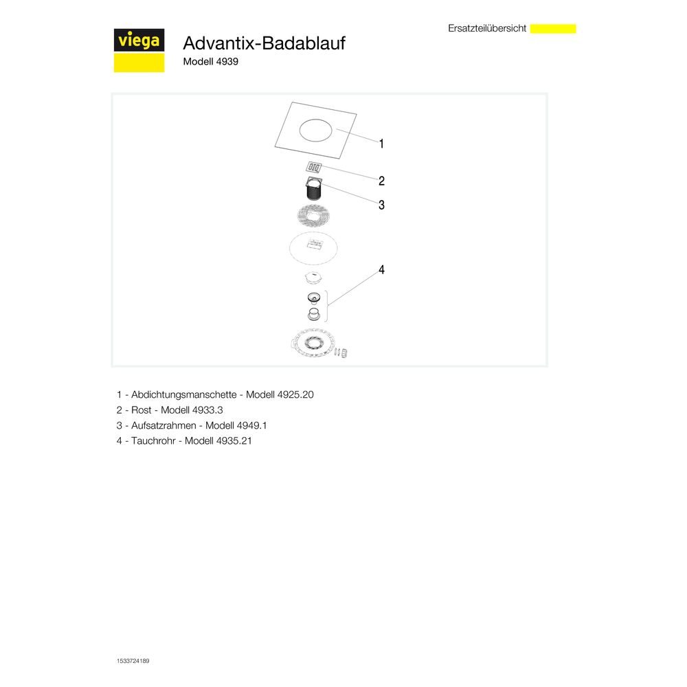 Viega Advantix Badablauf 4939, Kunststoff, Grau... VIEGA-565701 4015211565701 (Abb. 5)