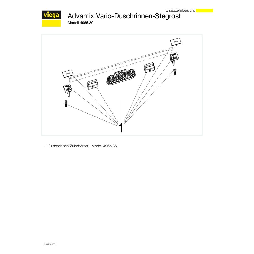 Viega Advantix Vario-Duschrinnen-Stegrost SR1 4965.30, 300-1200mm, Edelstahl... VIEGA-686284 4015211686284 (Abb. 4)