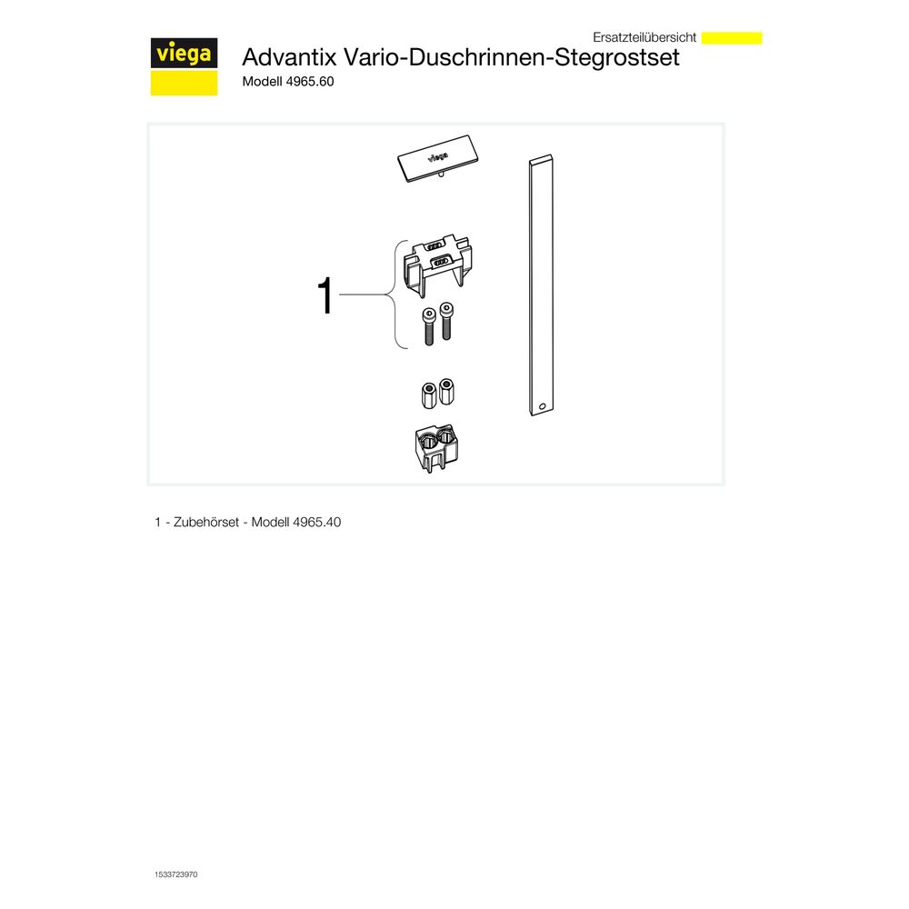 Viega Advantix Vario-Duschrinnen-Stegrostset SR1 4965.60, d. 200mm, Edelstahl matt... VIEGA-711832 4015211711832 (Abb. 4)