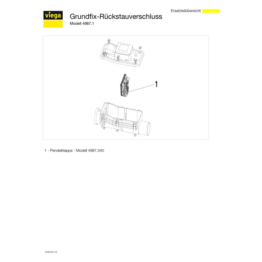 Viega Rückstausicherung 4987.1, d. 100mm, Kunststoff, Grau... VIEGA-305390 4015211305390 (Abb. 4)