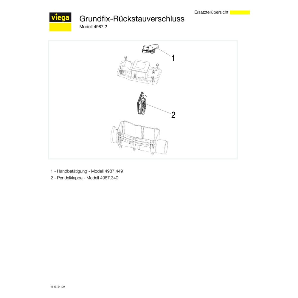 Viega Rückstausicherung 4987.2, d. 100mm, Kunststoff, Grau... VIEGA-305567 4015211305567 (Abb. 4)