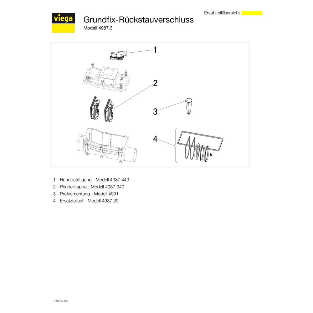 Viega Grundfix Rückstausicherung 4987.3, d. 150mm, Kunststoff, Grau... VIEGA-310332 4015211310332 (Abb. 4)