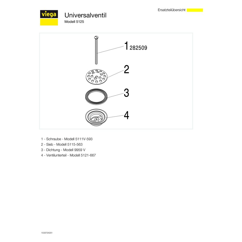Viega Universalventil 5125, G 1 1/4" x 60mm, Chromnickelstahl... VIEGA-104337 4015211104337 (Abb. 3)