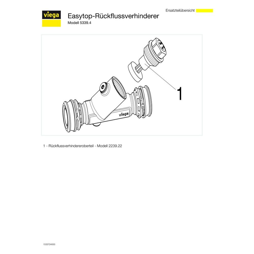 Viega Easytop XL Rückflussverhinderer mit SC-Contur 5339.4, DN 50, d. 63mm, Siliziumbronz... VIEGA-758301 4015211758301 (Abb. 4)
