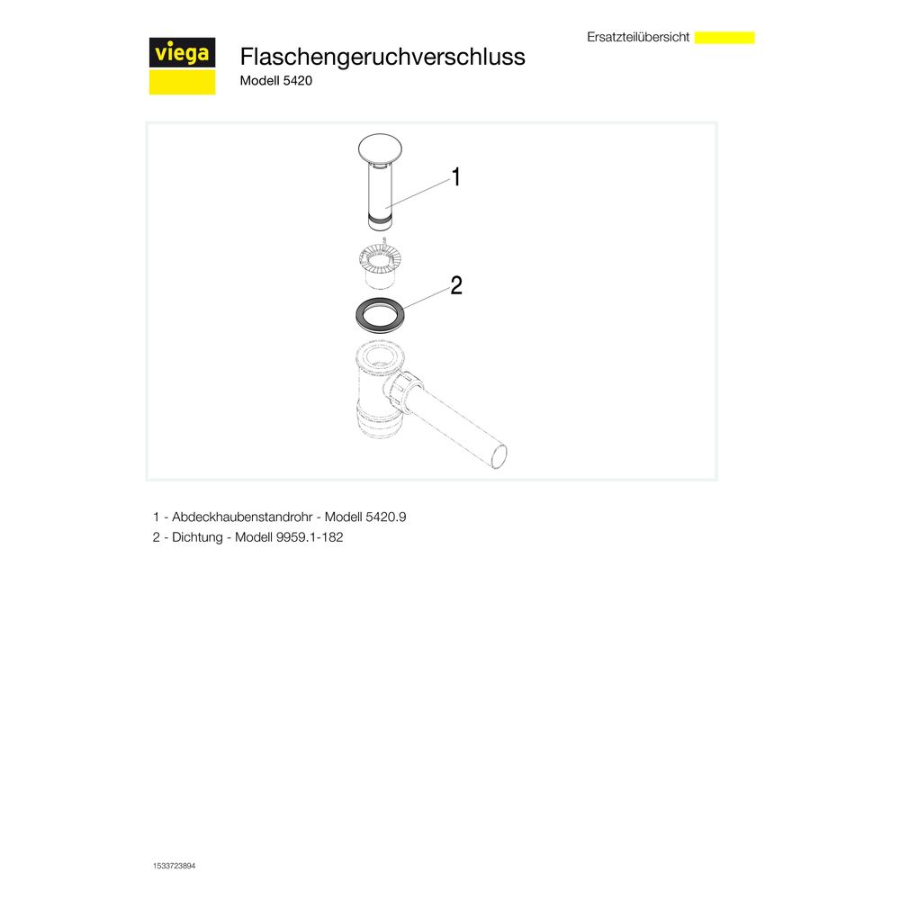 Viega Flaschengeruchverschluss 5420, G 1 1/4", Kunststoff verchromt... VIEGA-470081 4015211470081 (Abb. 5)