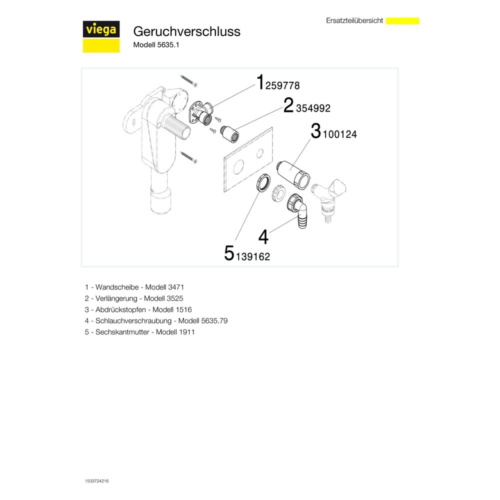 Viega Geruchverschluss 5635.1, DN 40/50, Kunststoff verchromt... VIEGA-369156 4015211369156 (Abb. 4)