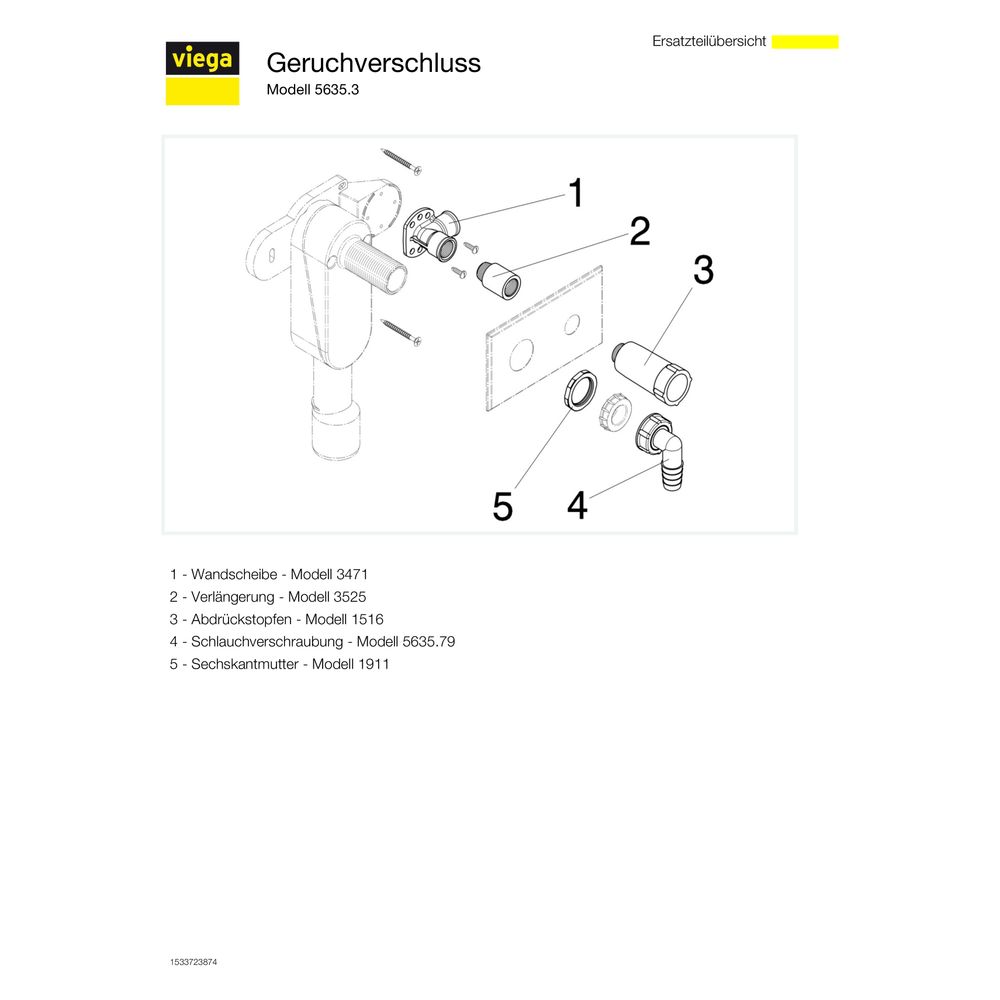Viega Geruchverschluss 5635.3, DN 40/50, Kunststoff verchromt... VIEGA-636364 4015211636364 (Abb. 3)
