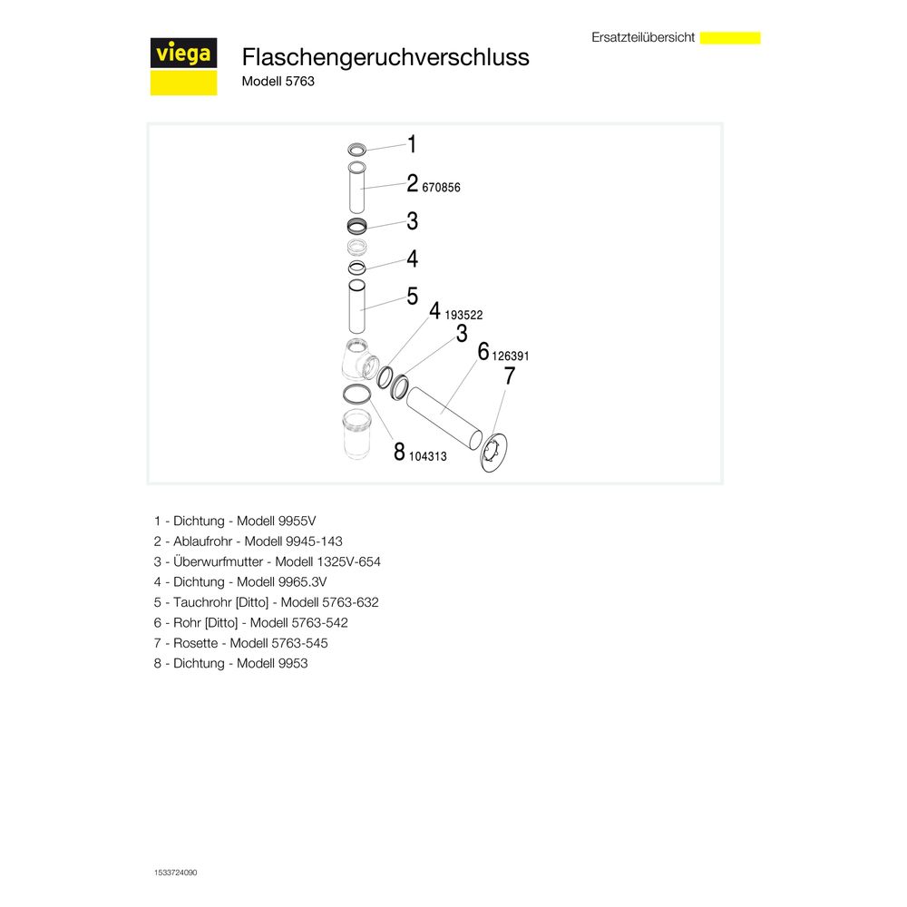 Viega Flaschengeruchverschluss 5763, G 1 1/2", Messing verchromt... VIEGA-125844 4015211125844 (Abb. 4)