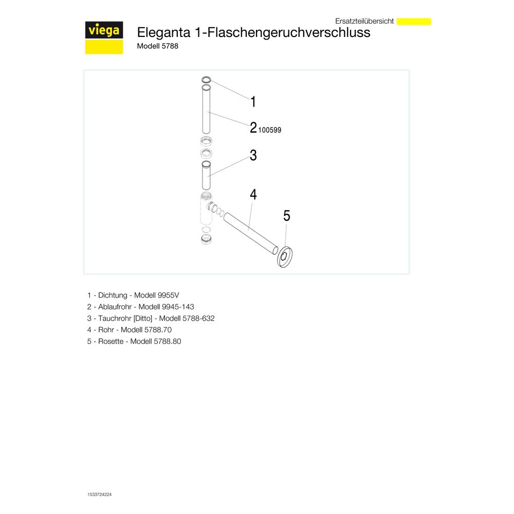 Viega Eleganta Flaschengeruchverschluss 5788, G 1 1/4", Messing verchromt... VIEGA-440190 4015211440190 (Abb. 3)