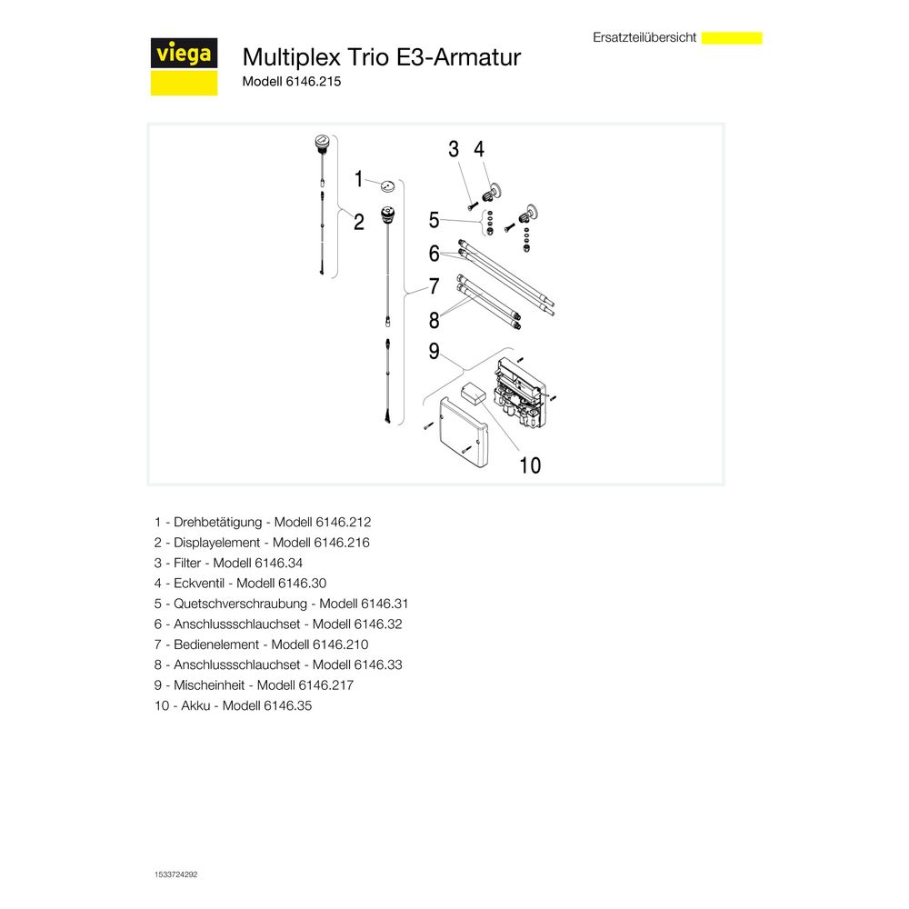 Viega Multiplex Trio E Armatur 6146.215, 256x176mm, verchromt... VIEGA-684655 4015211684655 (Abb. 4)
