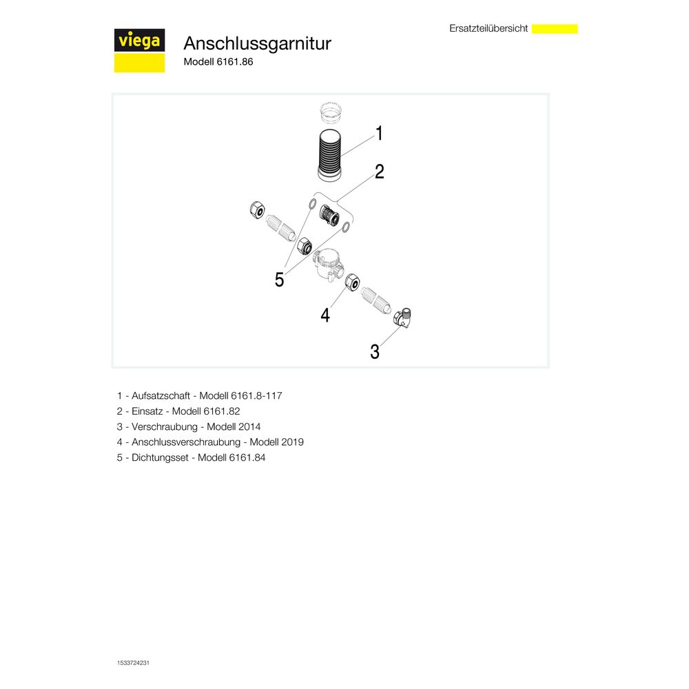 Viega Anschlussgarnitur 6161.86 mit Unterputz-Rohrunterbrecher... VIEGA-273583 4015211273583 (Abb. 3)