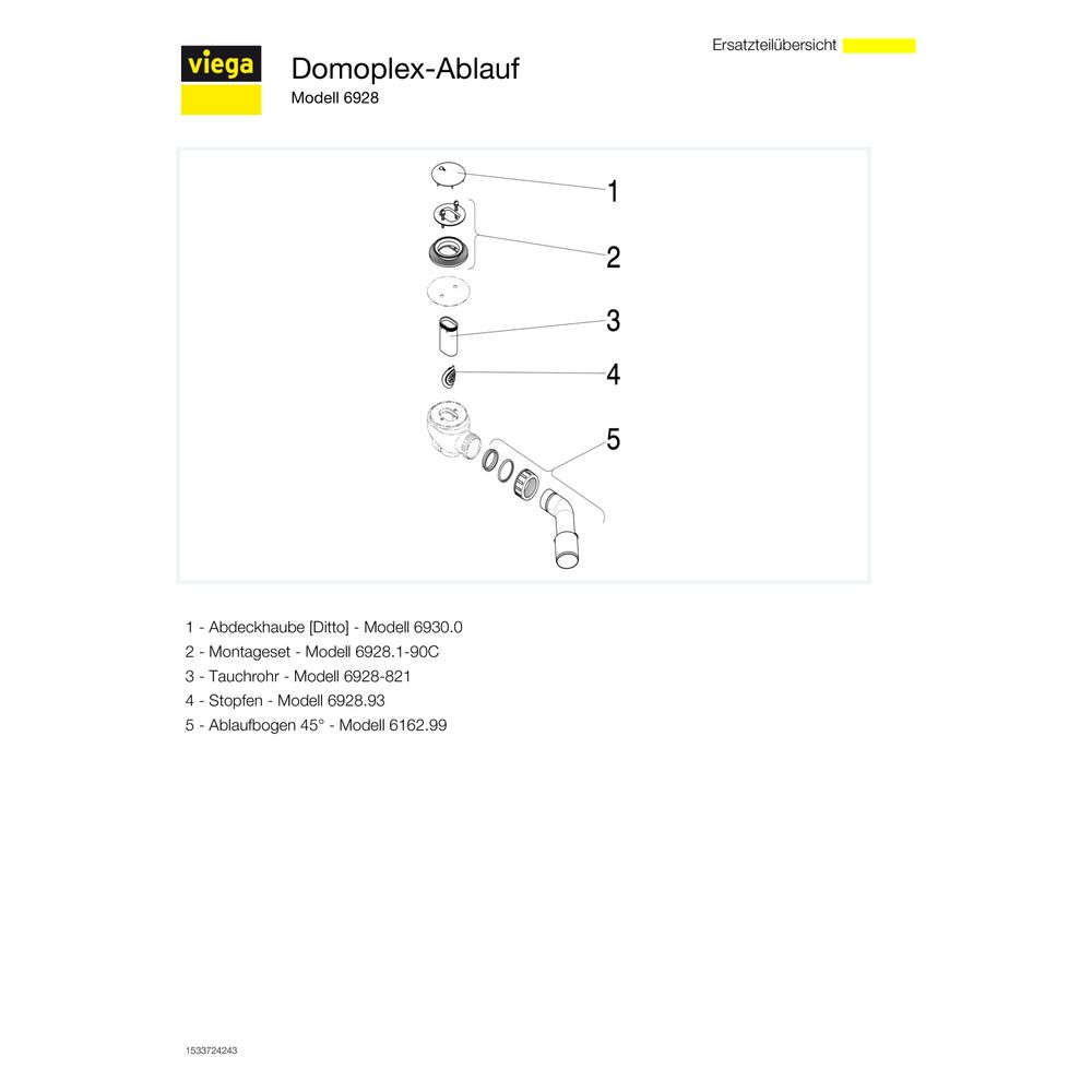 Viega Doucheafvoer Domoplex 6928.9 Chroom 50mm