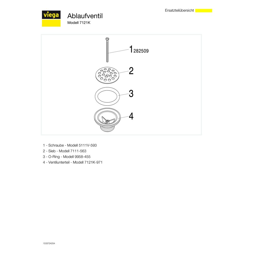 Viega Ablaufventil 7121K, G 1 1/2" x 80mm, Kunststoff, Weiß... VIEGA-117429 4015211117429 (Abb. 3)