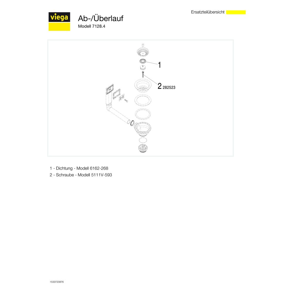 Viega Ab- und Überlaufgarnitur 7128.4, Kunststoff, Weiß... VIEGA-325107 4015211325107 (Abb. 3)